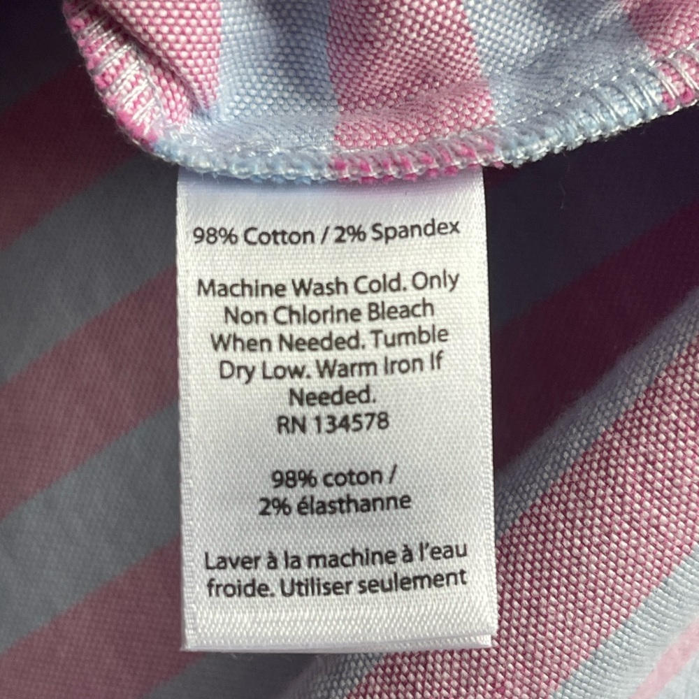 Vineyard Vines Women's Relaxed Coastside Stripe Hi-Lo Popover Shirt Size 8 Blue - Picture 9 of 11